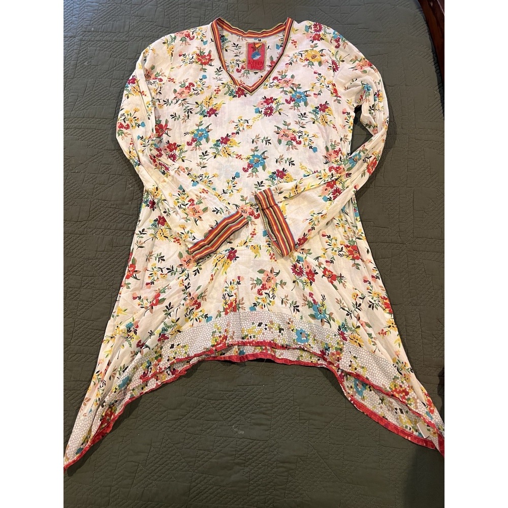 Johnny Was Women's Tunic Top Floral Pattern Cotton Small